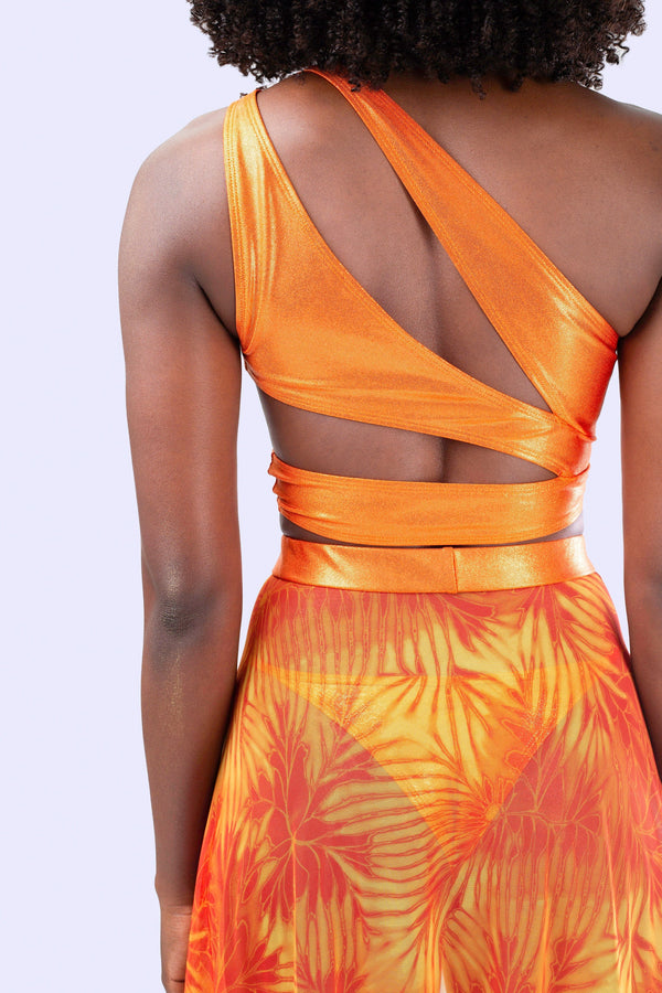 Citrine Ein-Schulter-Top