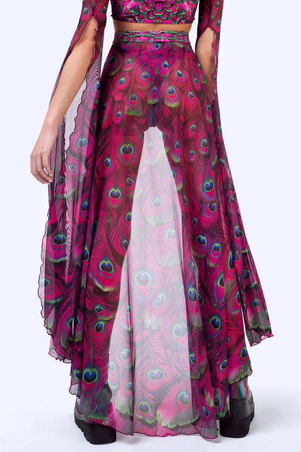 Mystic Peacock Magenta Open-Front Skirt