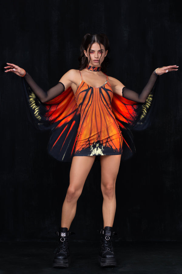 Flameburst V-Ausschnitt Kleid