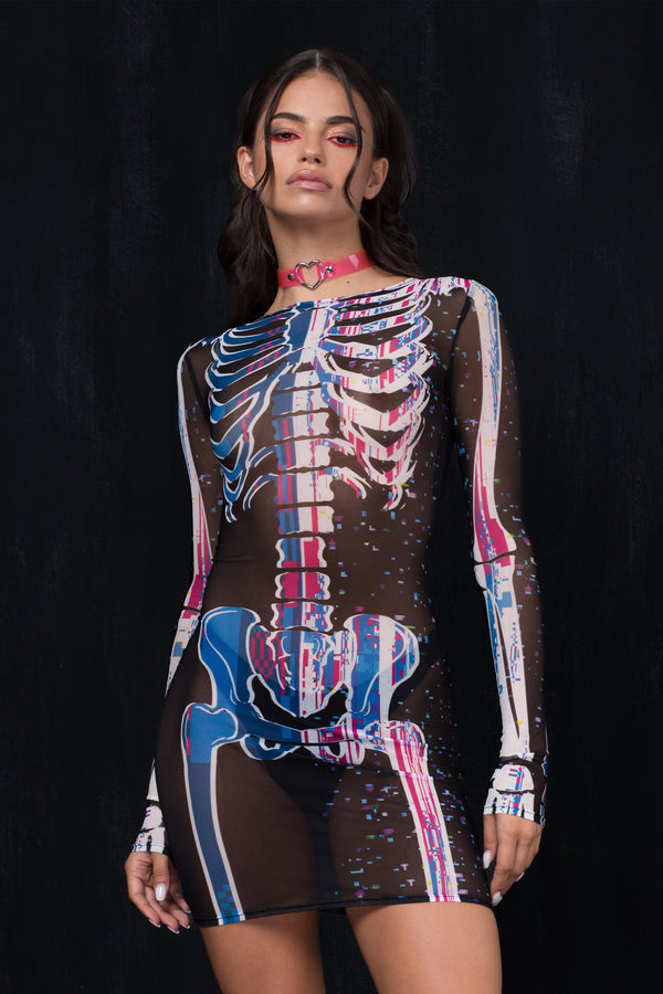 Pixel Phantom Mesh Kleid