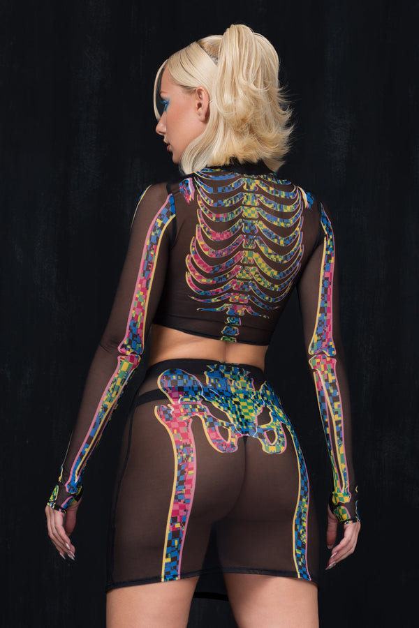 holoGlitch Mesh-Ärmelloses Top