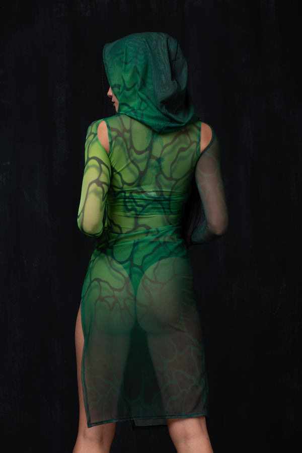 Acid Rain Mesh Kapuzenkleid