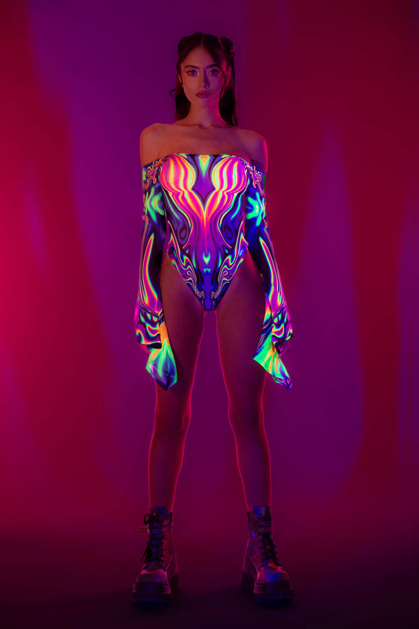 Halcyon Bell Sleeve Mesh Bodysuit