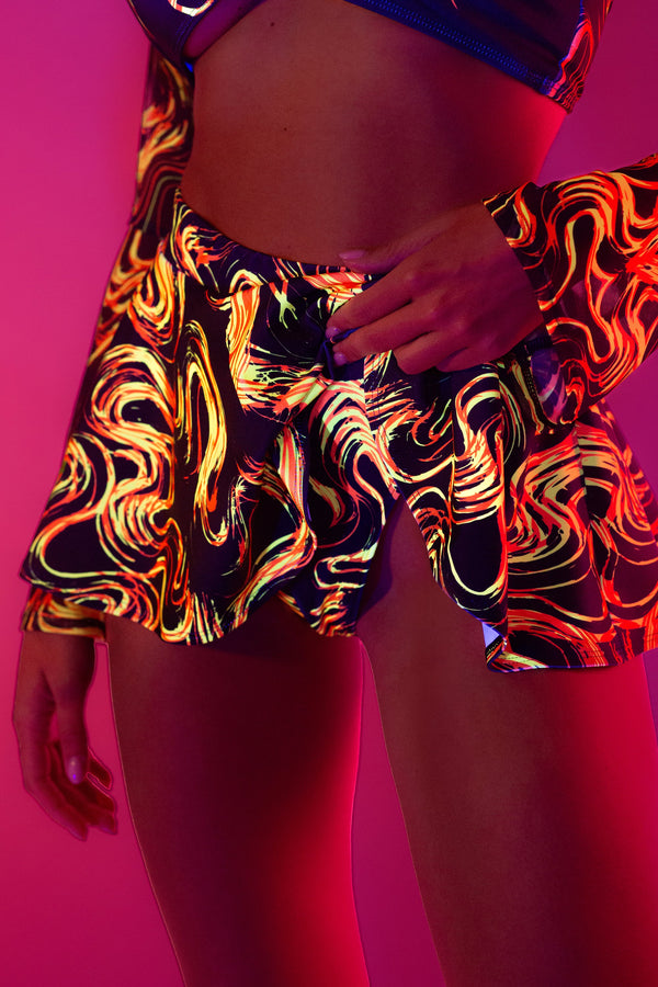 Schlampige Striche Feuer Micro Skort