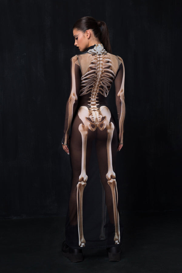 Burial Maxi Kleid mit hohem Kragen