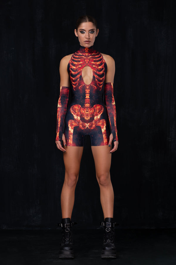 Raging Flames Keyhole Romper