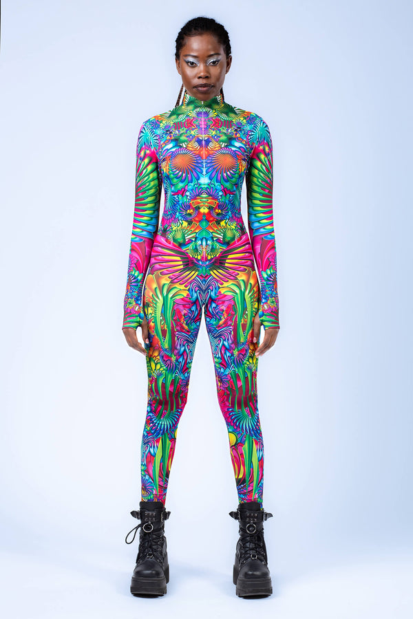 Kaleidoskopisches Blütenkostüm