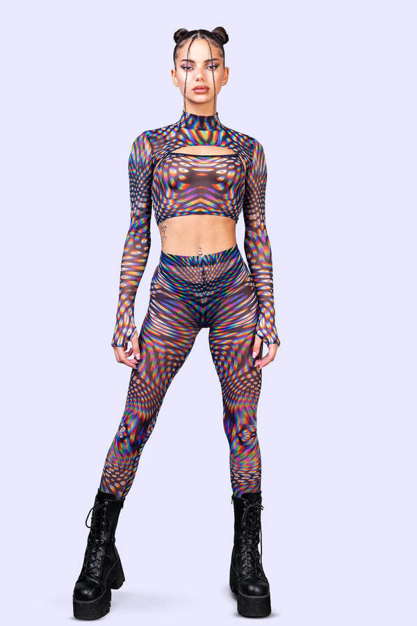 Pulsar Mesh 2 Pieces Shrug Set