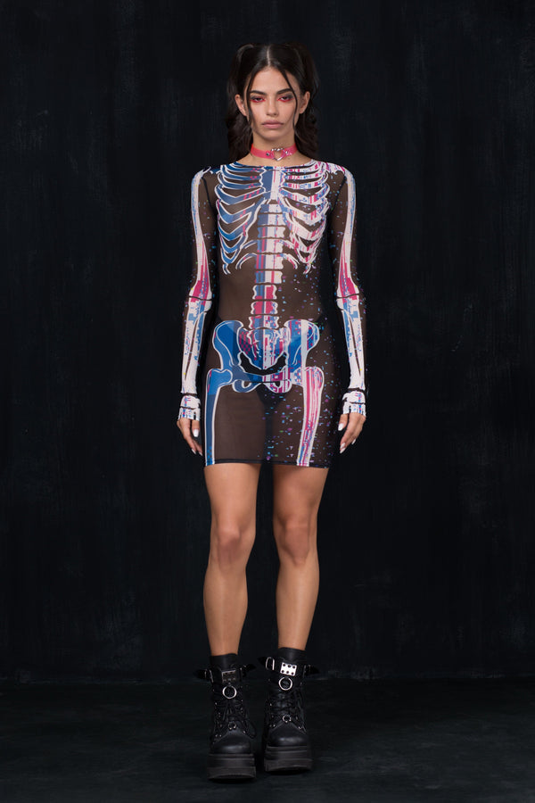 Pixel Phantom Mesh Kleid
