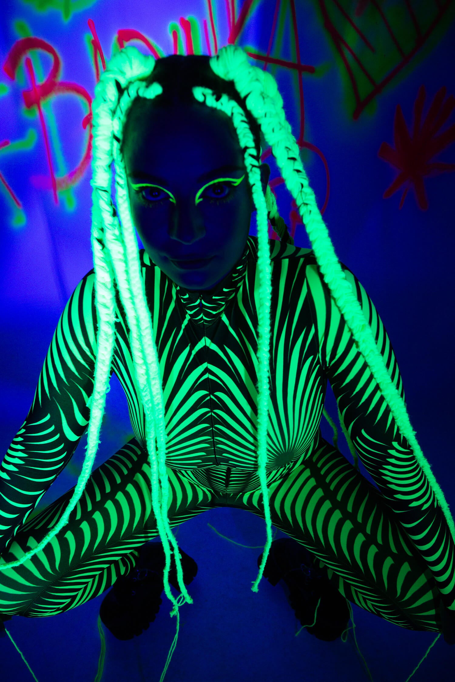 EDC outfit idea featuring a vibrant neon costume