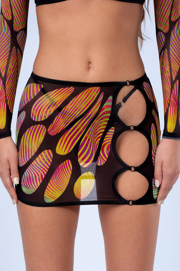 Trypophobie Mesh-Rock mit Ausschnitten