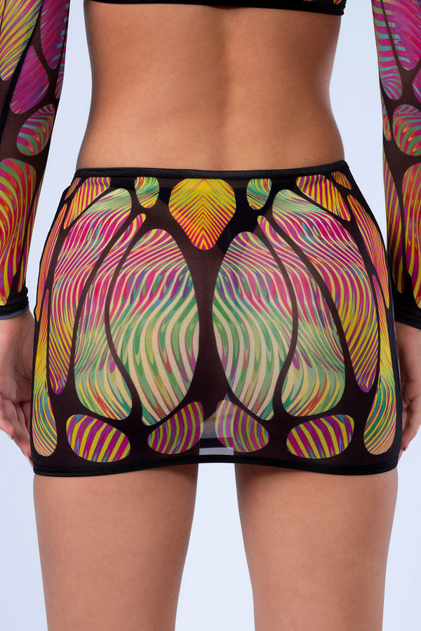 Trypophobie Mesh-Rock mit Ausschnitten