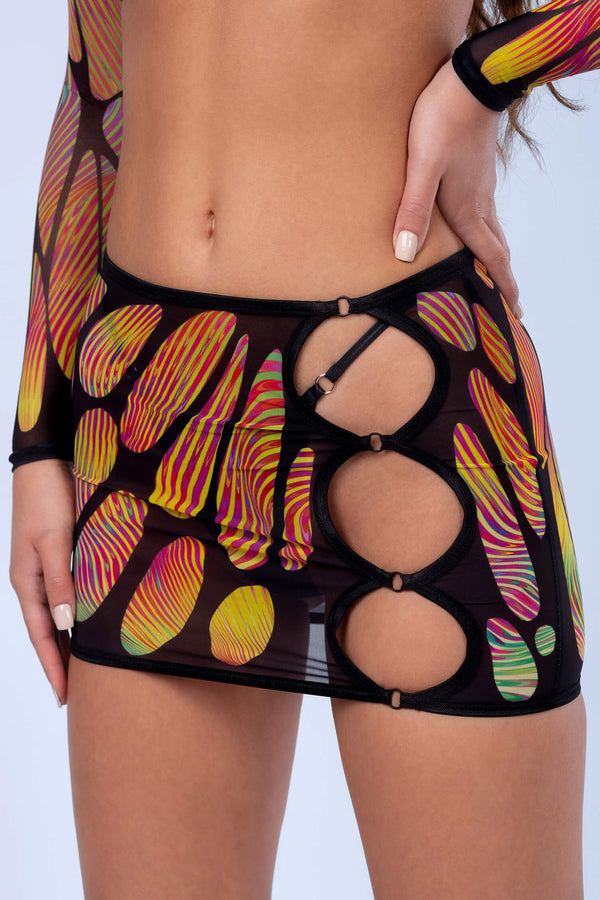 Trypophobie Mesh-Rock mit Ausschnitten