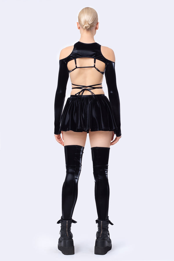 Starved For Glamour Dreieckiges Top, Bolero und Rock Set