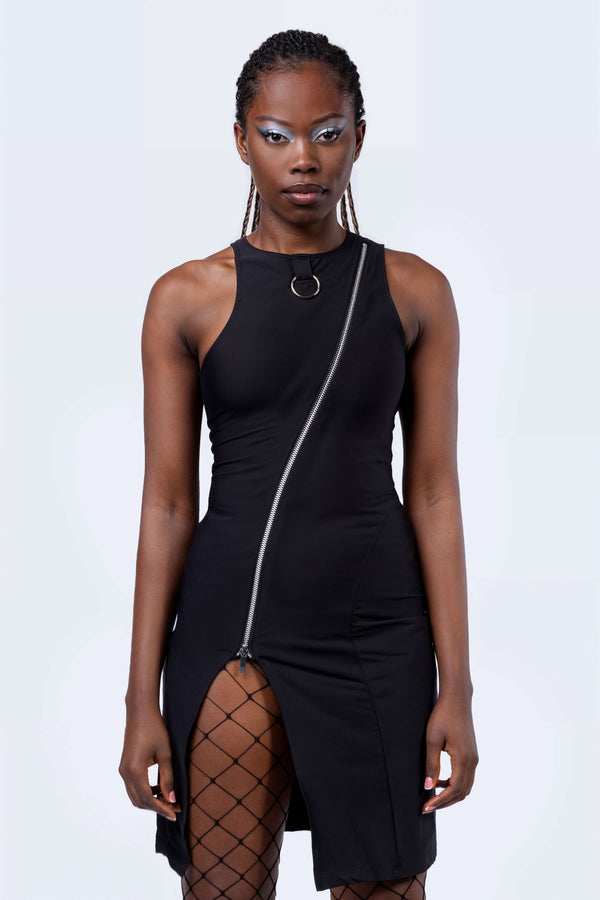 Moxie Reißverschluss-Schlitz Kleid