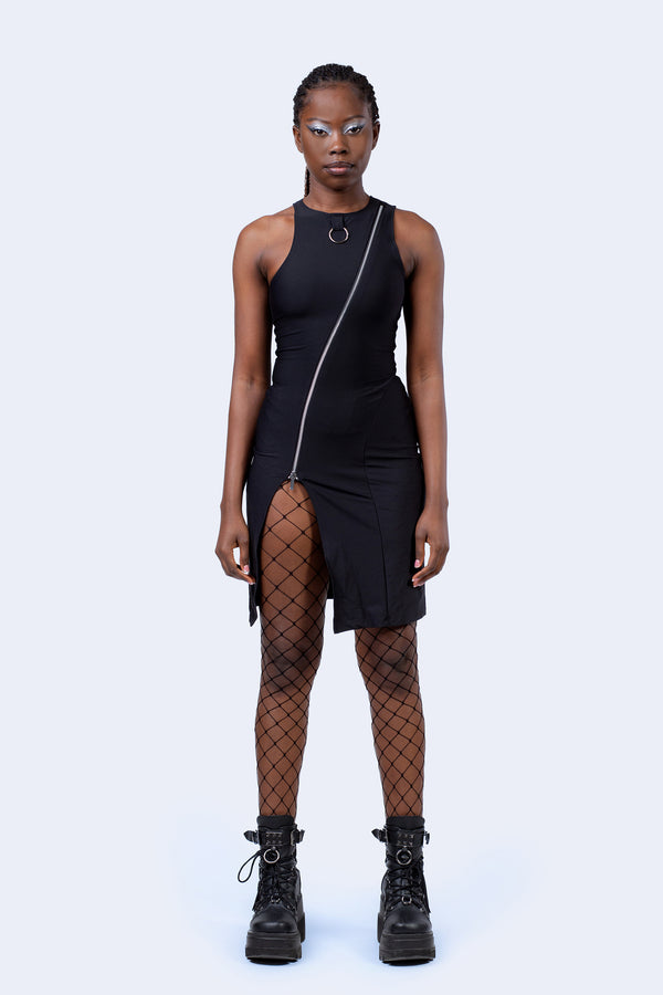 Moxie Reißverschluss-Schlitz Kleid