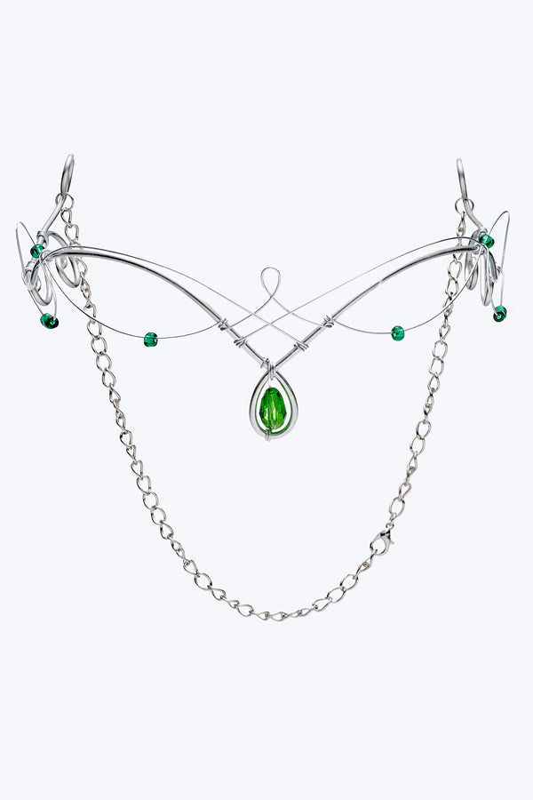 Draht-Tiara mit Katzenaugen-Motiv