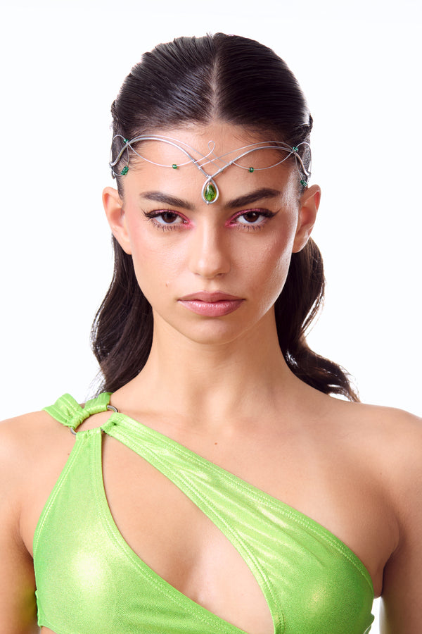 Draht-Tiara mit Katzenaugen-Motiv