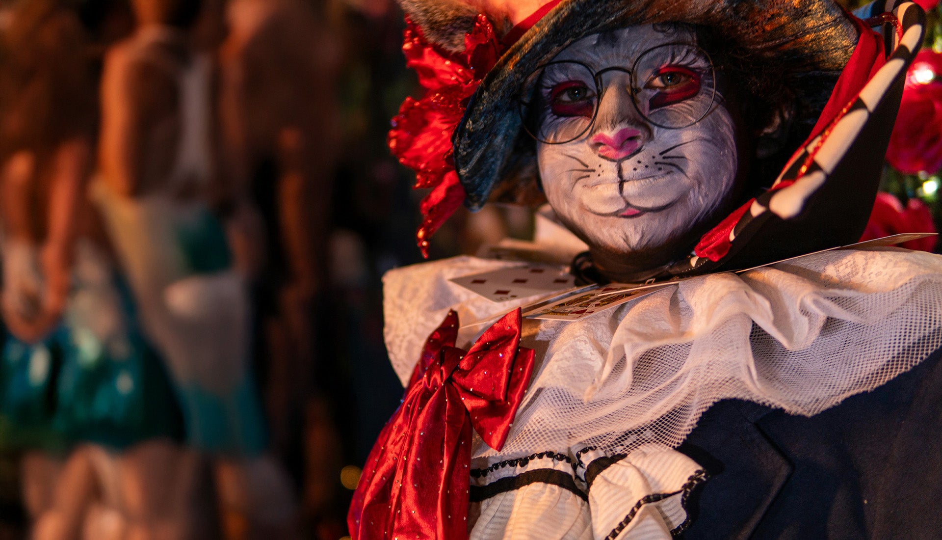 Alice in Wonderland themesd face makeup for Beyond Wonderland festival