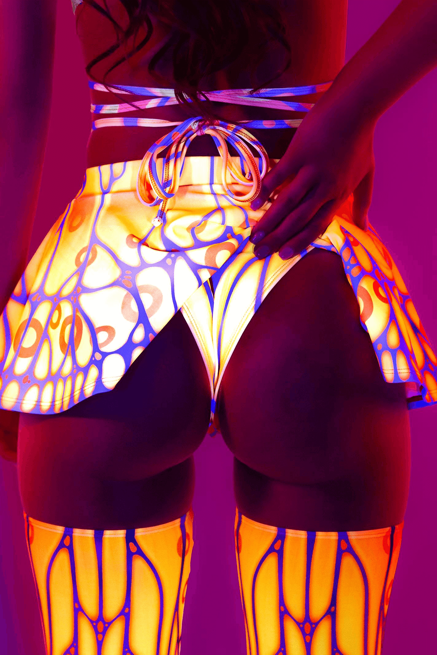 Booty shorts and mini skirt EDM wear idea
