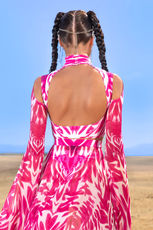 Bubblegum Heat Maxi Sleeve Top