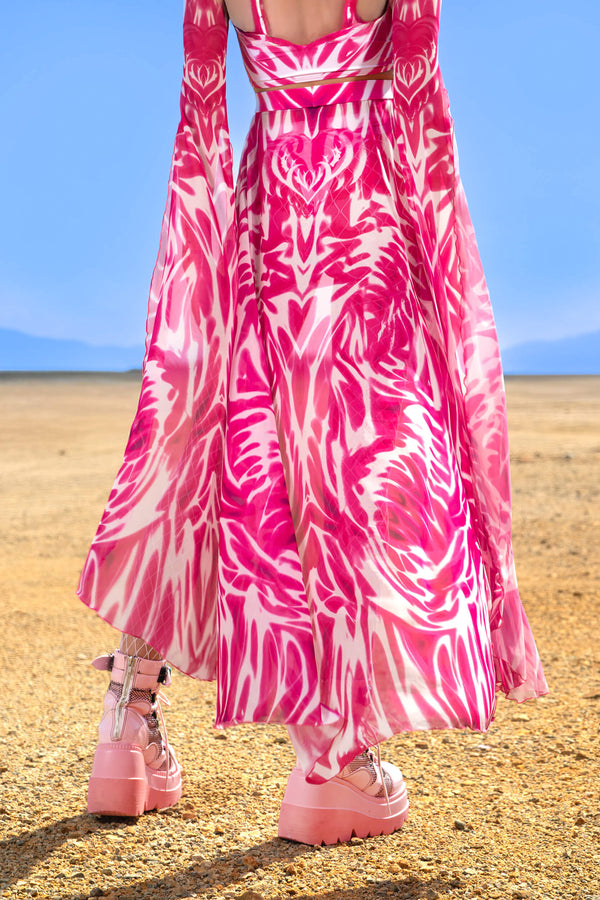 Bubblegum Heat Open-Front Skirt