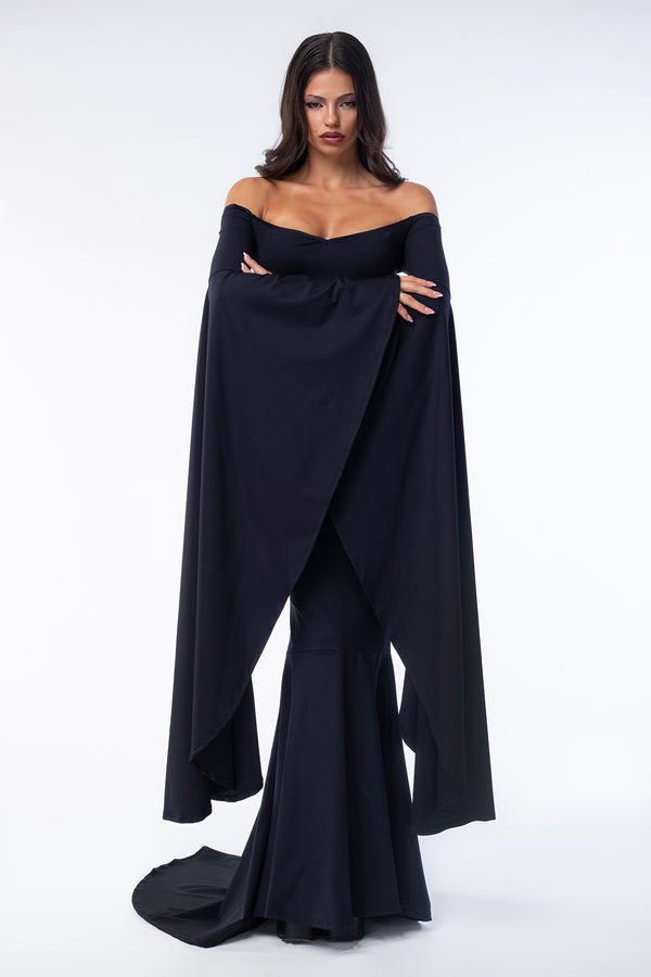 Gothic Grace Off-Shoulder Kleid