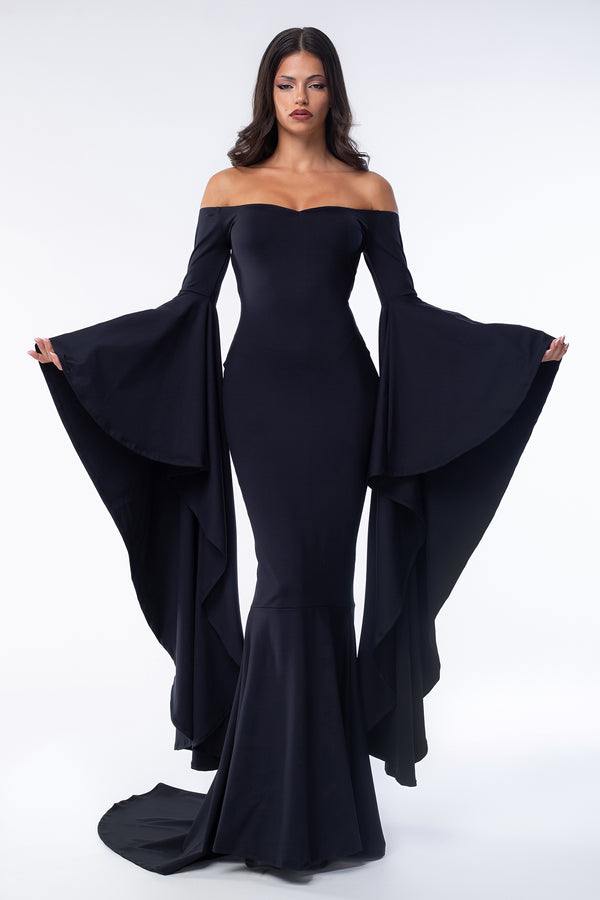 Gothic Grace Off-Shoulder Kleid
