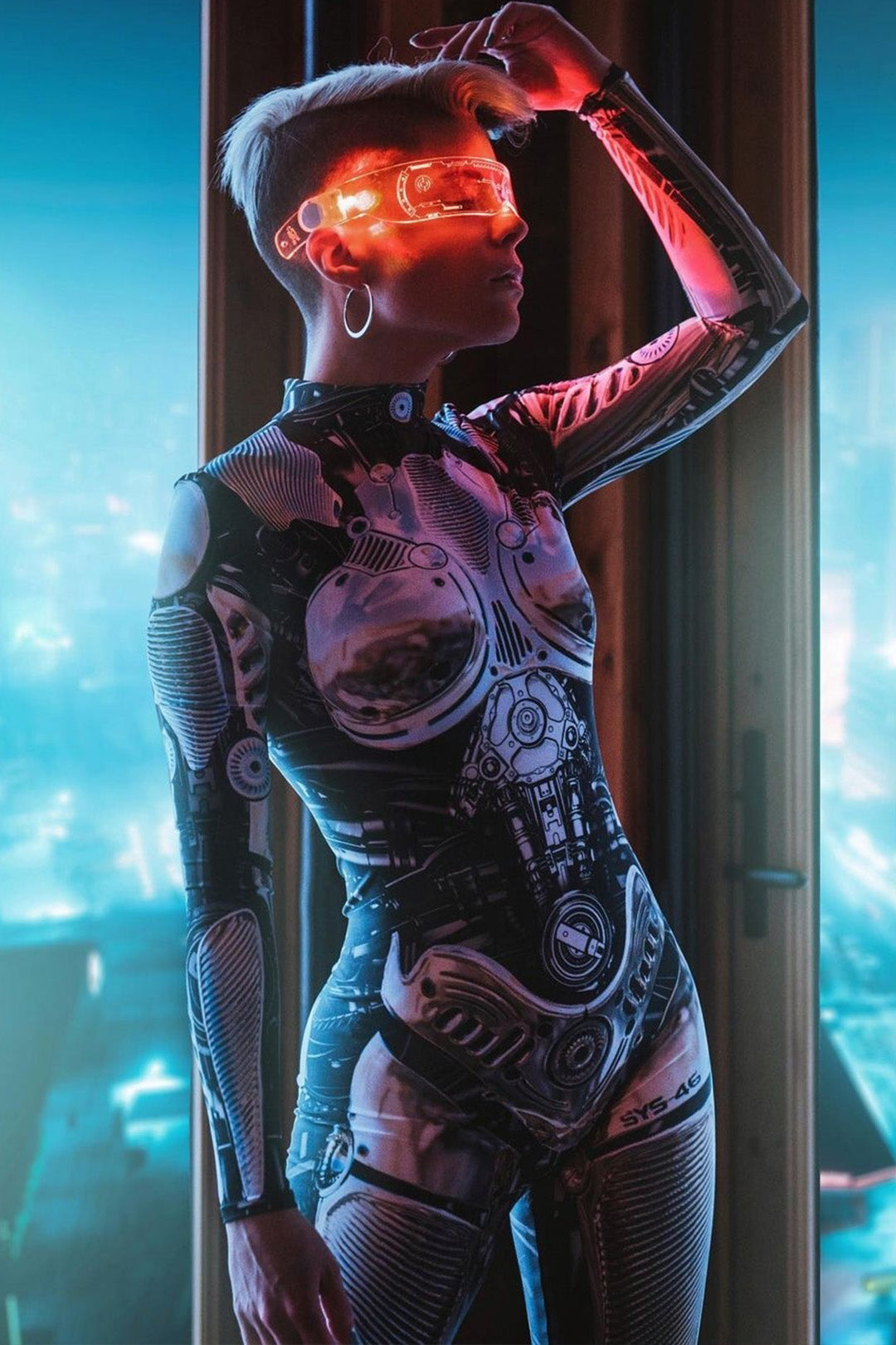 mechanical printed robot cosplay costume