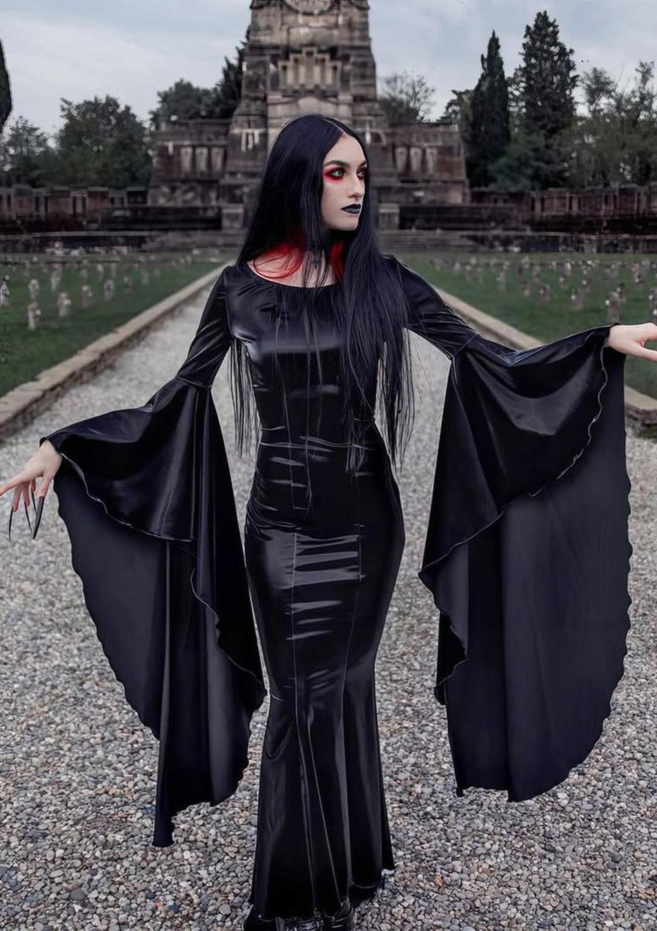 goth cosplay with a macabre maxi dress