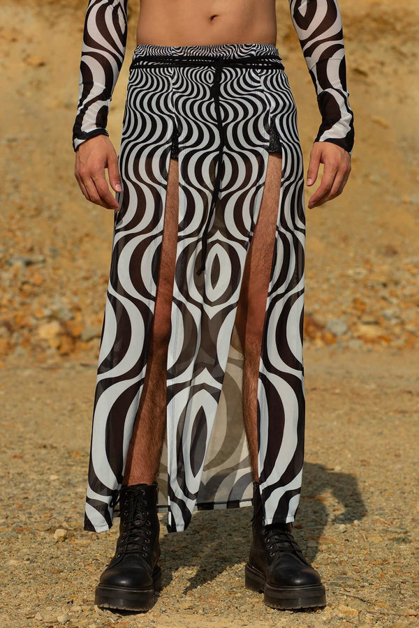 Holy Smoke Schwarzer Herren Maxi Sarong