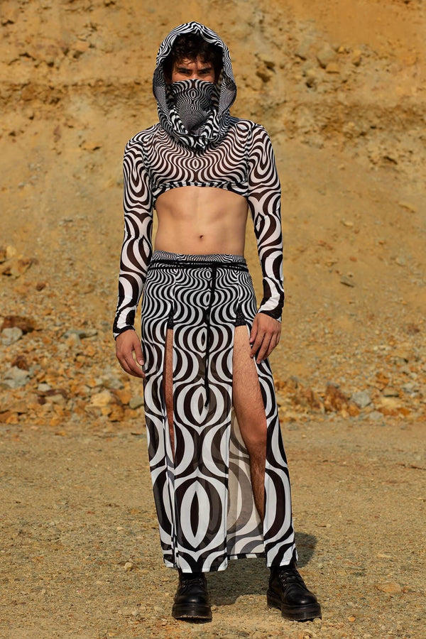 Holy Smoke Schwarzer Herren Maxi Sarong