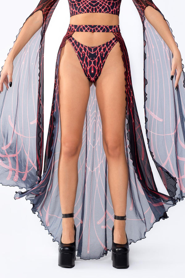 Scarlet Temptation Rock mit offenem Vorderteil