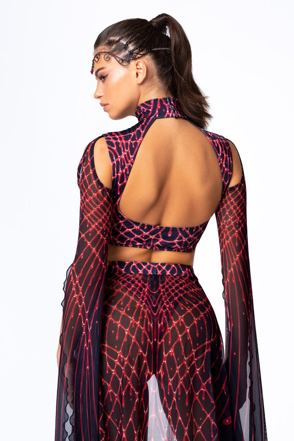 Scarlet Temptation Maxikleid mit langen Ärmeln