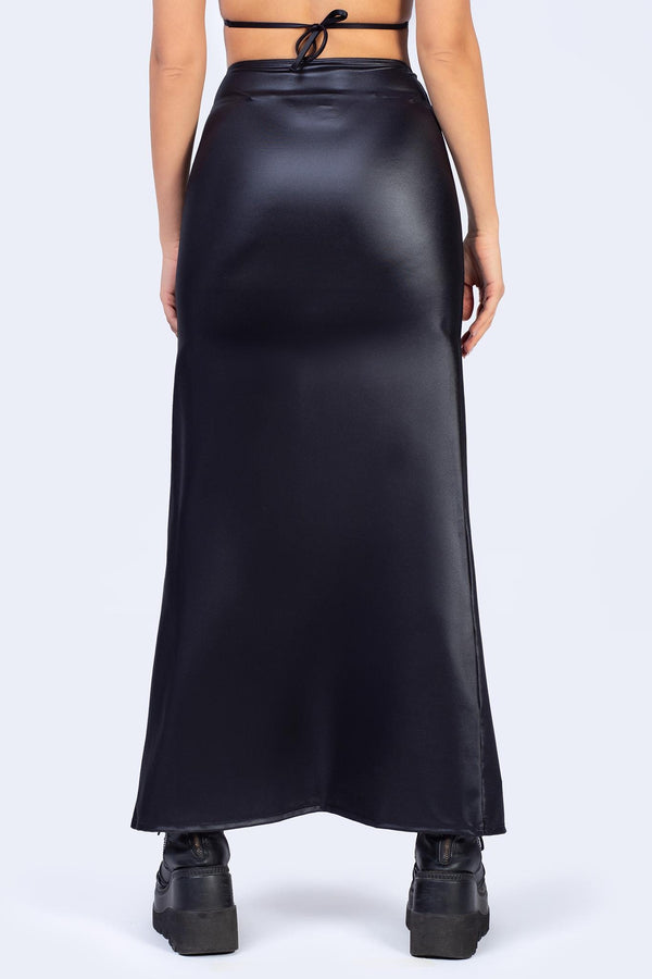 Maxirock mit Blumenmuster und Cutout aus Schießpulver