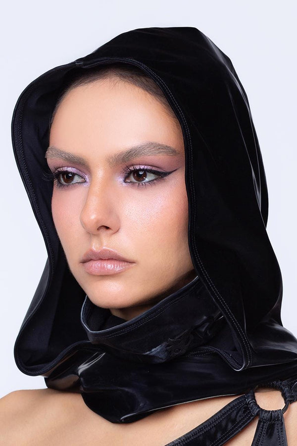 Starved For Glamour Stickerei Rave Kapuzenpullover mit Maske