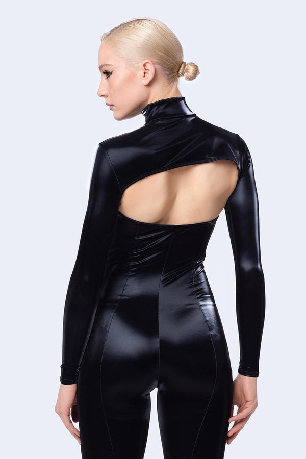 Starved For Glamour ärmelloser Catsuit und Shrug