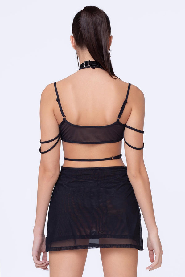 Verschlungenes Multi-Riemen-Kleid