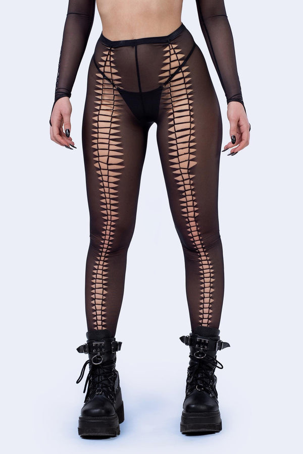 Can U Knot Black Handwoven Mesh Shrug and Leggings Set