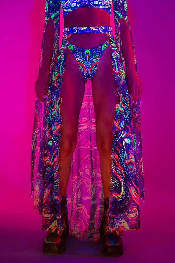 Cosmic Vortex Open-Front Skirt