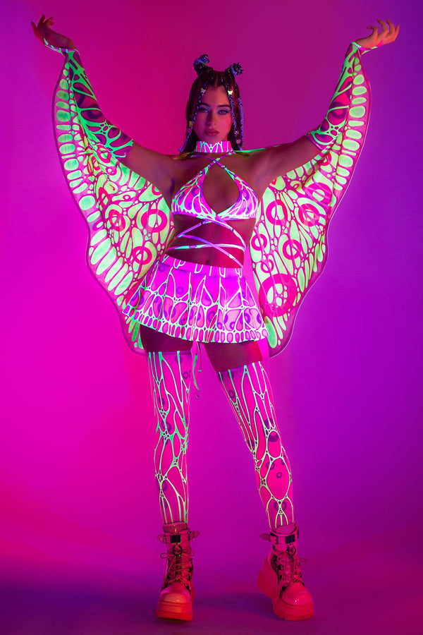 Fluttering Heights Magenta Wrapped Triangle Top