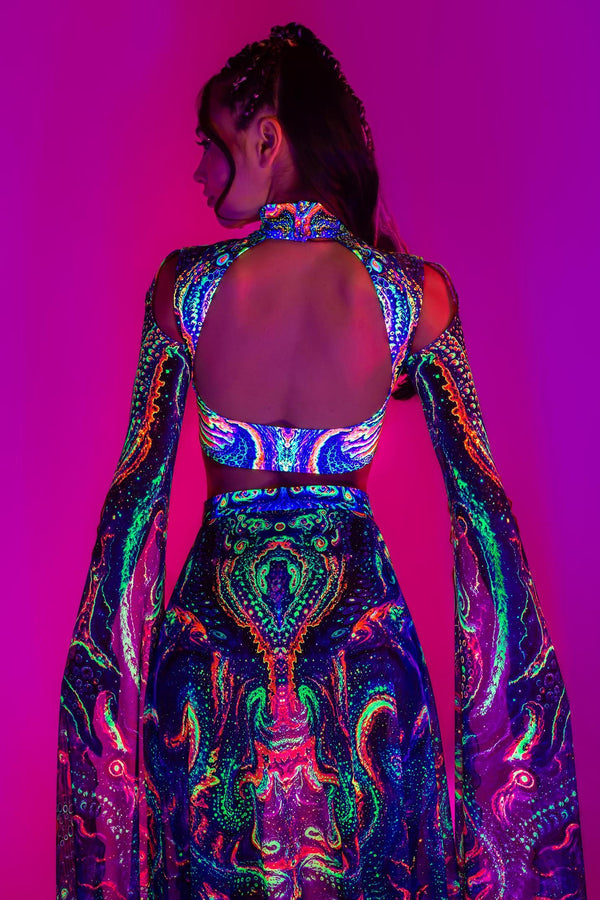 Cosmic Vortex Maxi Sleeve Top