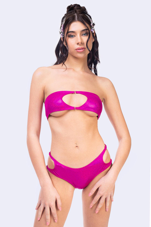 Funky Fuchsia Cutout Top