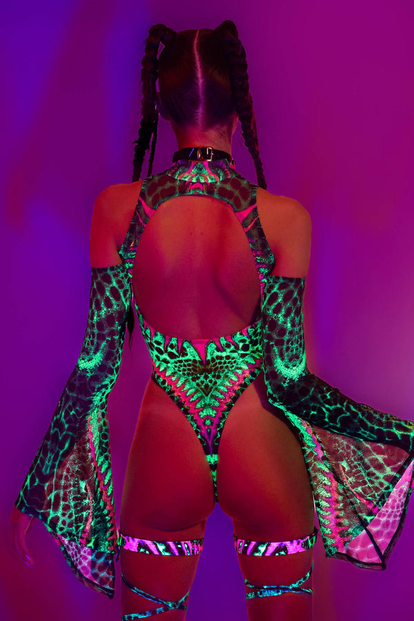 Jungle Jade Flared Sleeve Bodysuit