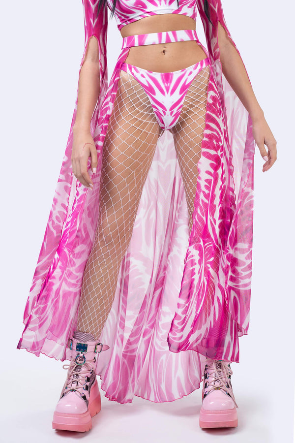 Bubblegum Heat Open-Front Skirt