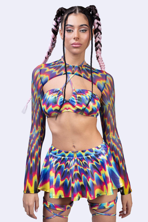 Binary Bloom 2-Piece Halter Top