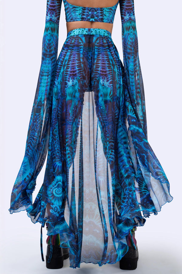 Midnight Gardens of Paradise Open-Front Skirt