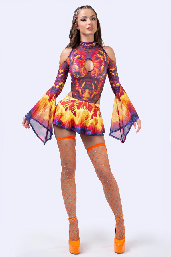 Solar Bloom Micro Skirt Set