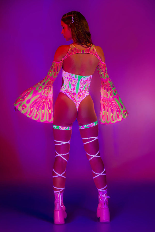 Blush Moth Keyhole Halter Bodysuit