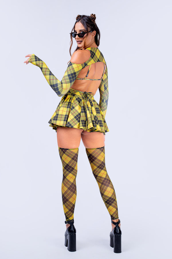 Clueless Triangle Top, Shrug and Skirt Set